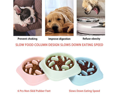 Pet Bowl Slow Food Bowl Feeder anti Choking Slow Food Bowl Color Practical Dog Bowl