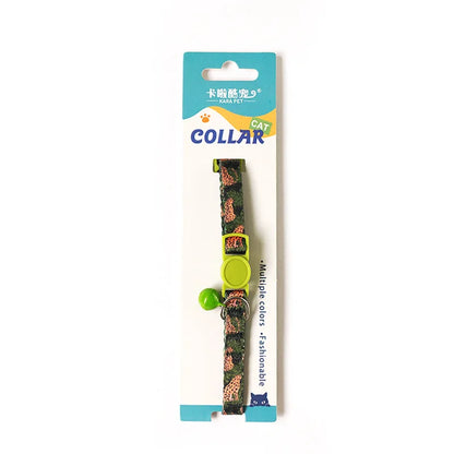 Colorful Collar Fit for Cat Puppy Necklace Adjustable 19-32Cm Collar Harness Cute Pattern Pet Dog Collar with Bells Pet Supplies