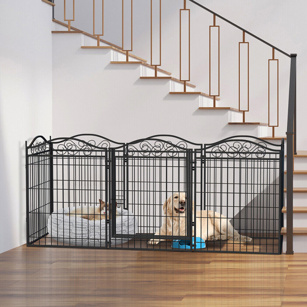 Foldable 8 Panels Pet Fence Heavy Duty Metal Dog Playpen_3