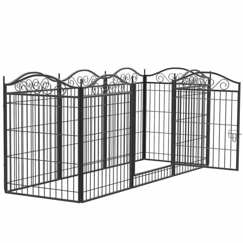 Foldable 8 Panels Pet Fence Heavy Duty Metal Dog Playpen_6