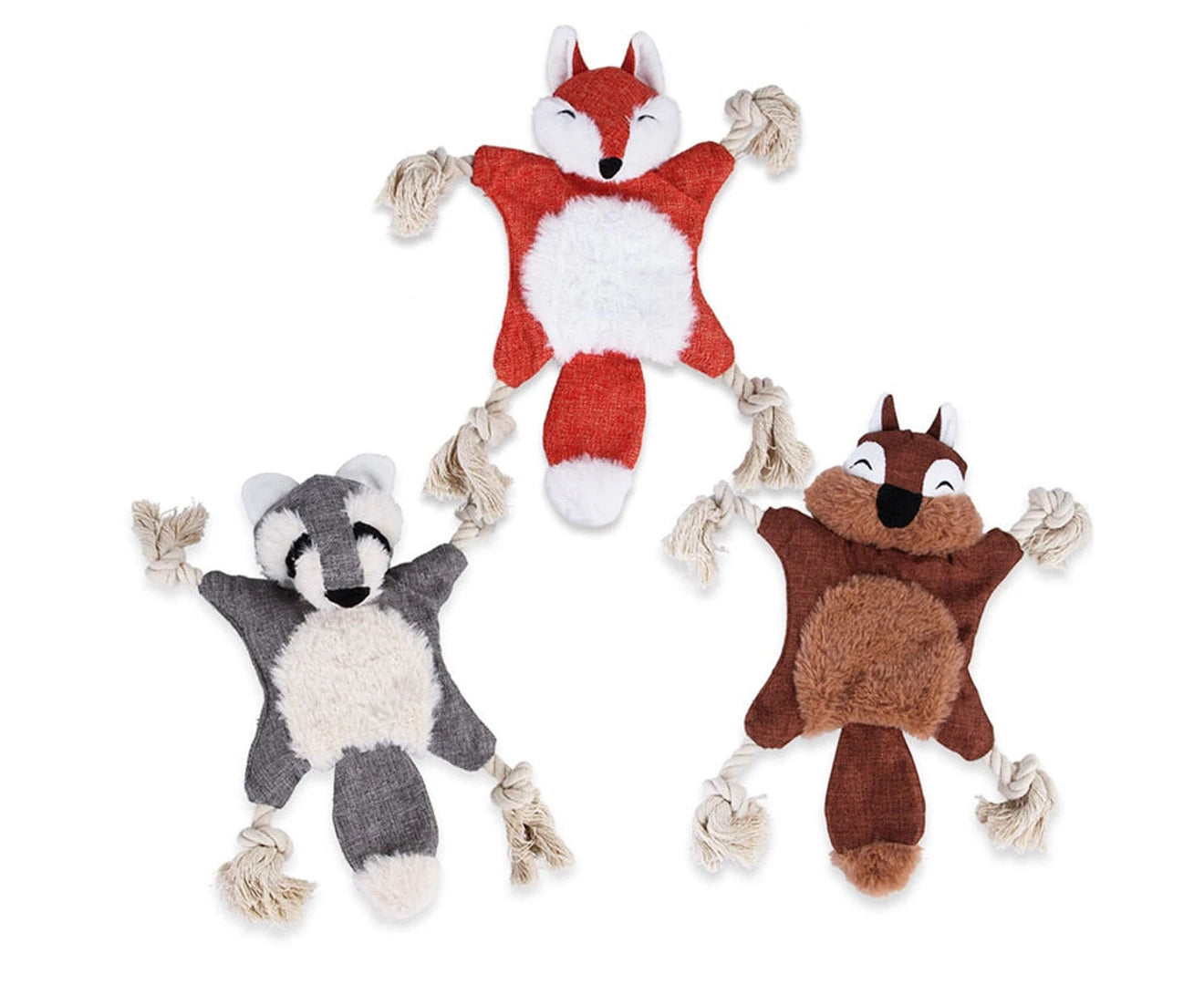 Cute Fox Racoon Squirrel Dog Toys