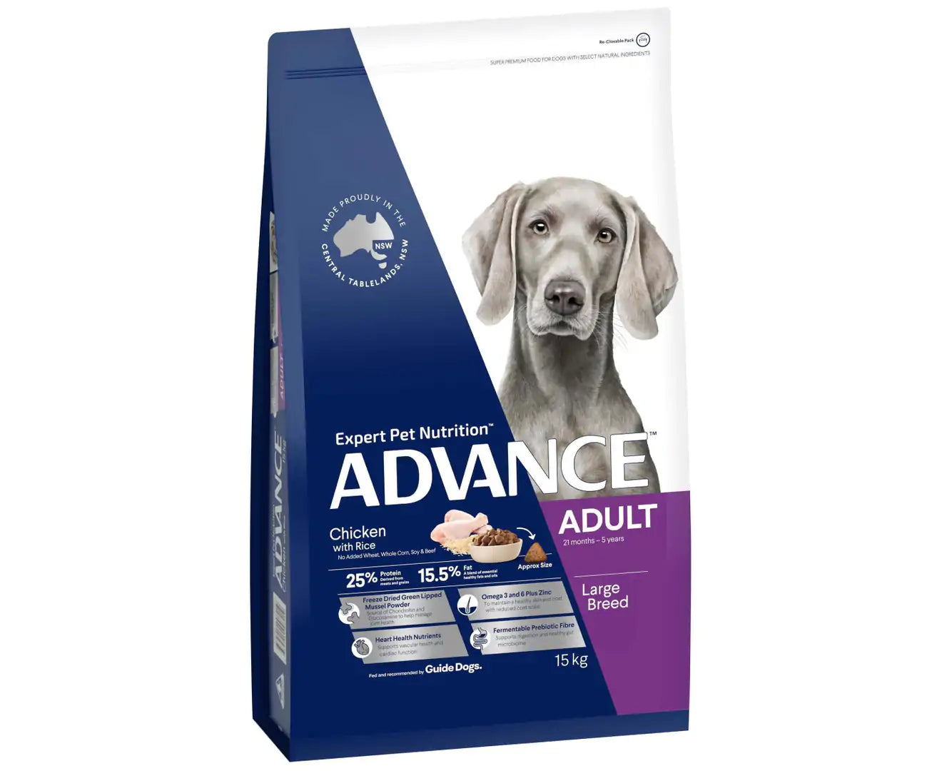 Large & Giant Breed Adult Chicken Dry Dog Food 15Kg