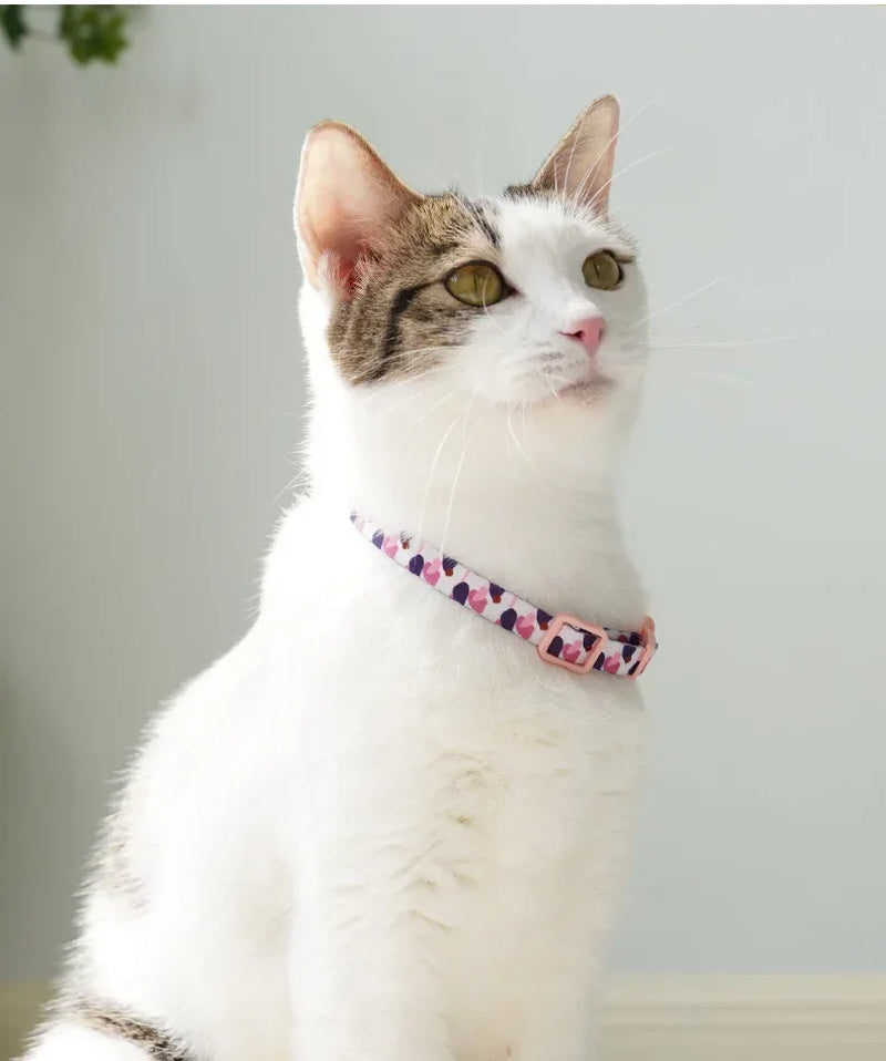 Colorful Collar Fit for Cat Puppy Necklace Adjustable 19-32Cm Collar Harness Cute Pattern Pet Dog Collar with Bells Pet Supplies