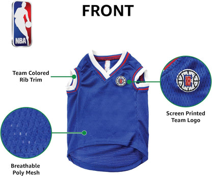 NBA LOS ANGELES CLIPPERS DOG Jersey, Small - Tank Top Basketball Pet Jersey