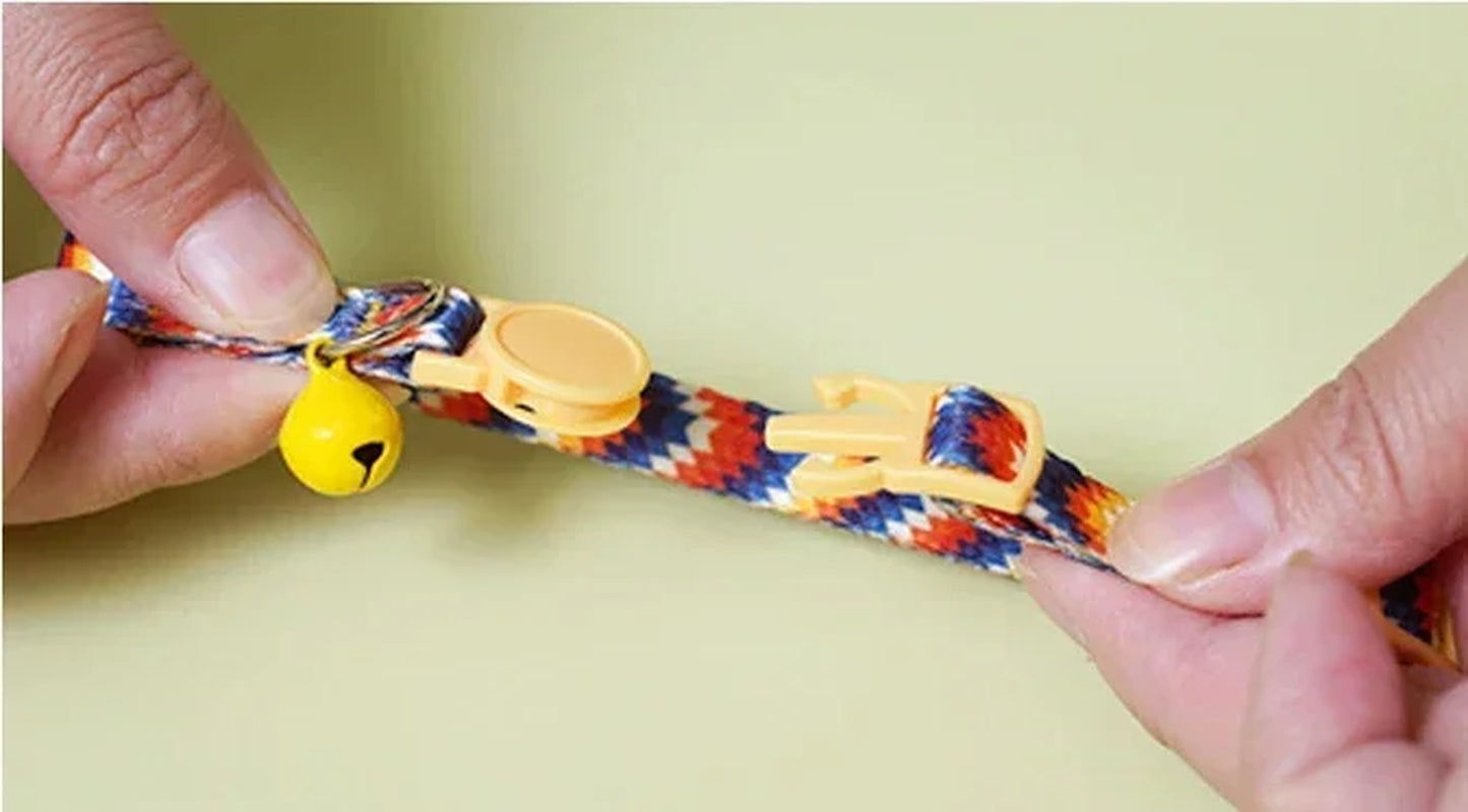 Colorful Collar Fit for Cat Puppy Necklace Adjustable 19-32Cm Collar Harness Cute Pattern Pet Dog Collar with Bells Pet Supplies